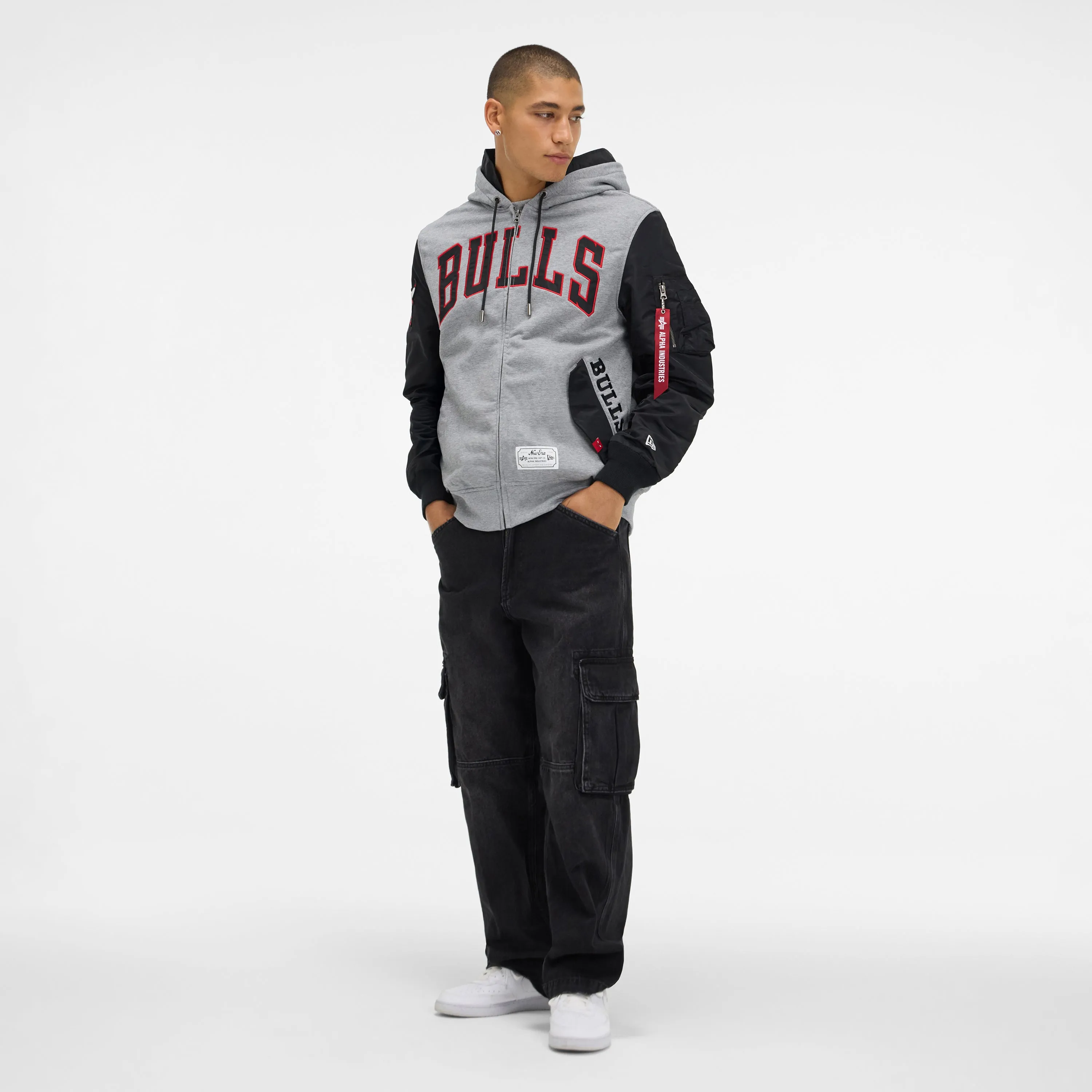 Alpha Industries x Toronto Raptors Gray MA-1 Full Zip Fleece Jacket sold by New Era product image thumbnail 5