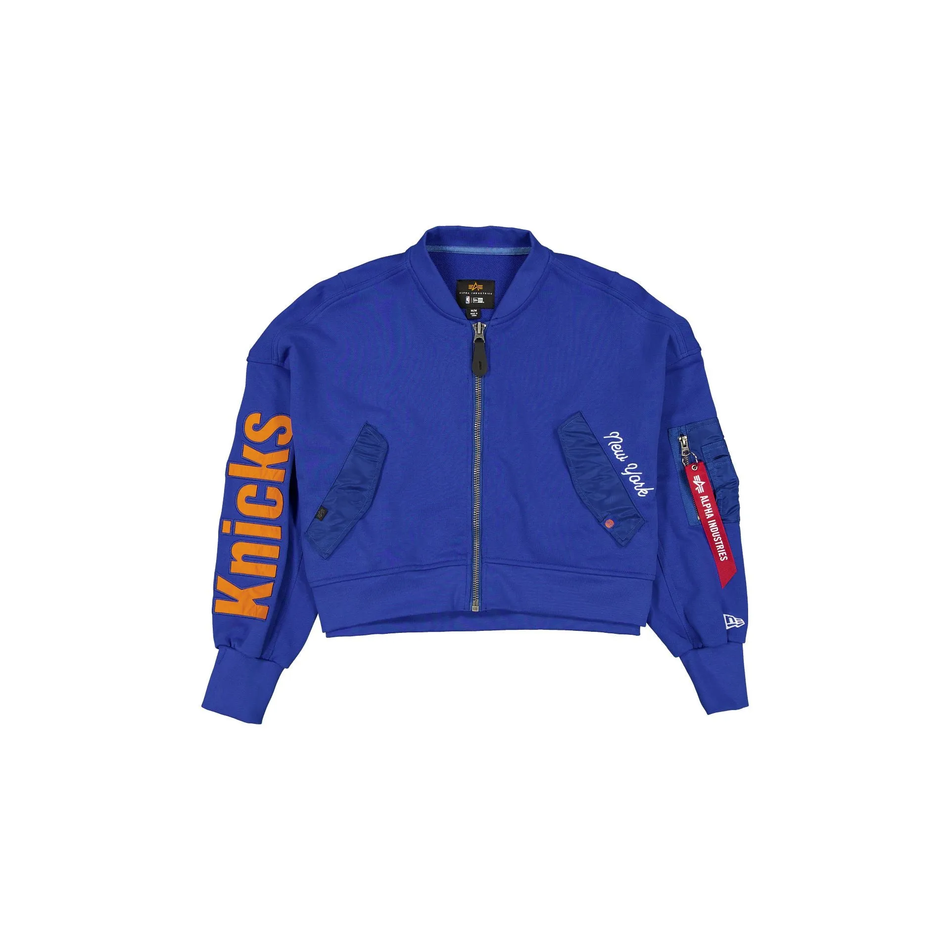 Alpha Industries x New York Knicks Blue Women's Full Zip Cropped Fleece Jacket sold by New Era product image thumbnail 2