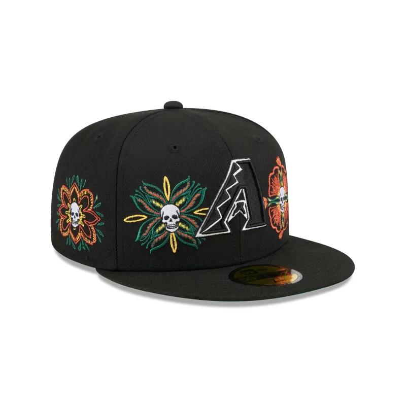 Arizona Diamondbacks Day of the Dead Skull & Flowers 59FIFTY Fitted Hat sold by New Era