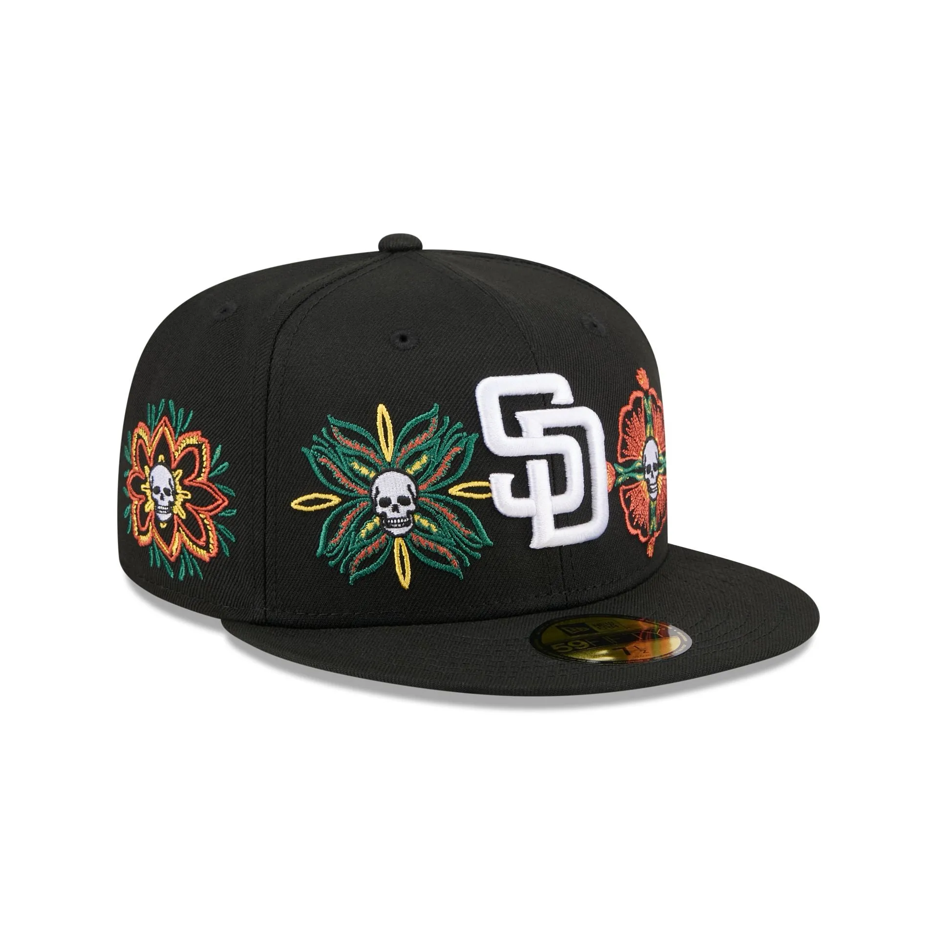 San Diego Padres Day of the Dead Skull & Flowers 59FIFTY Fitted Hat sold by New Era