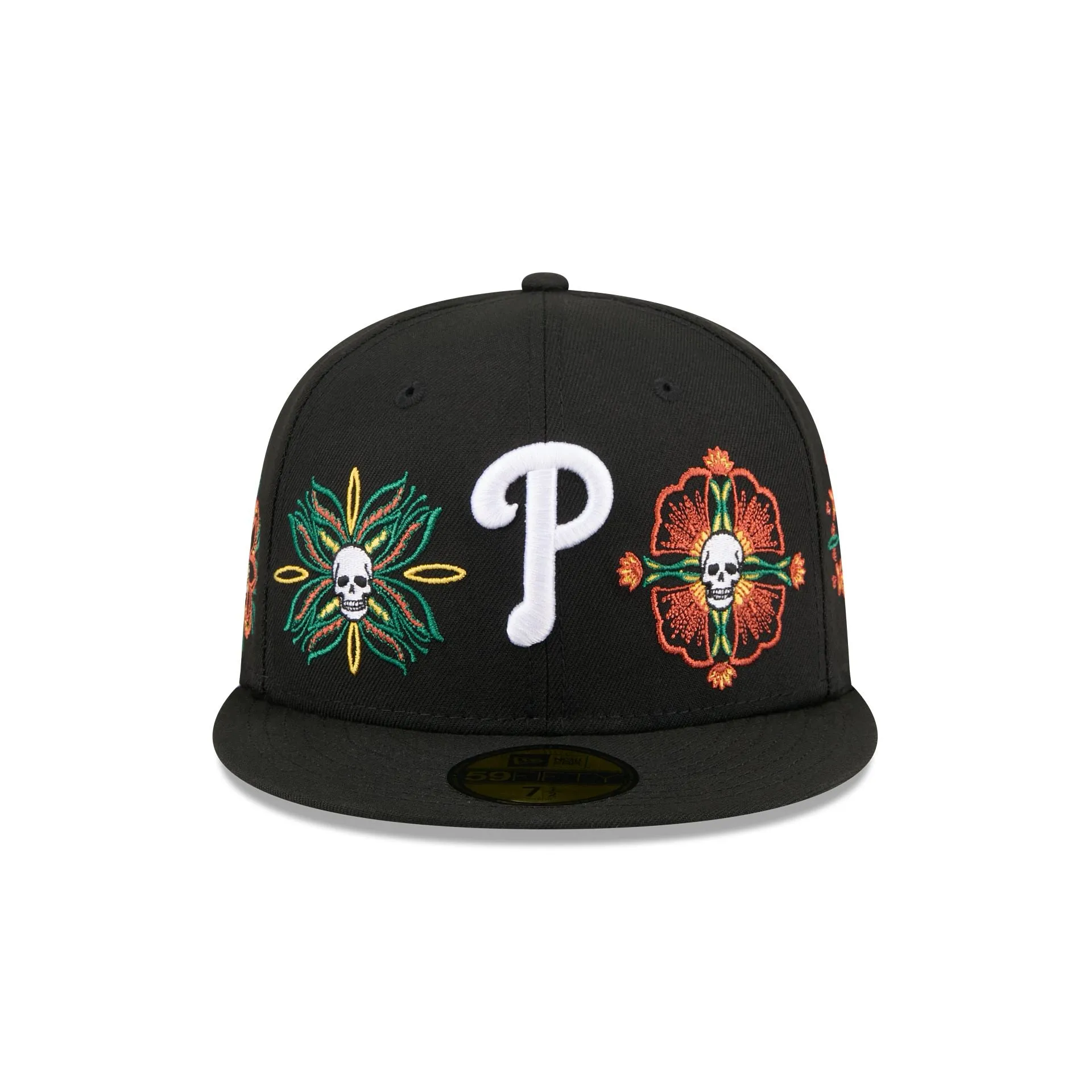 Philadelphia Phillies Day of the Dead Skull & Flowers 59FIFTY Fitted Hat sold by New Era product image thumbnail 2