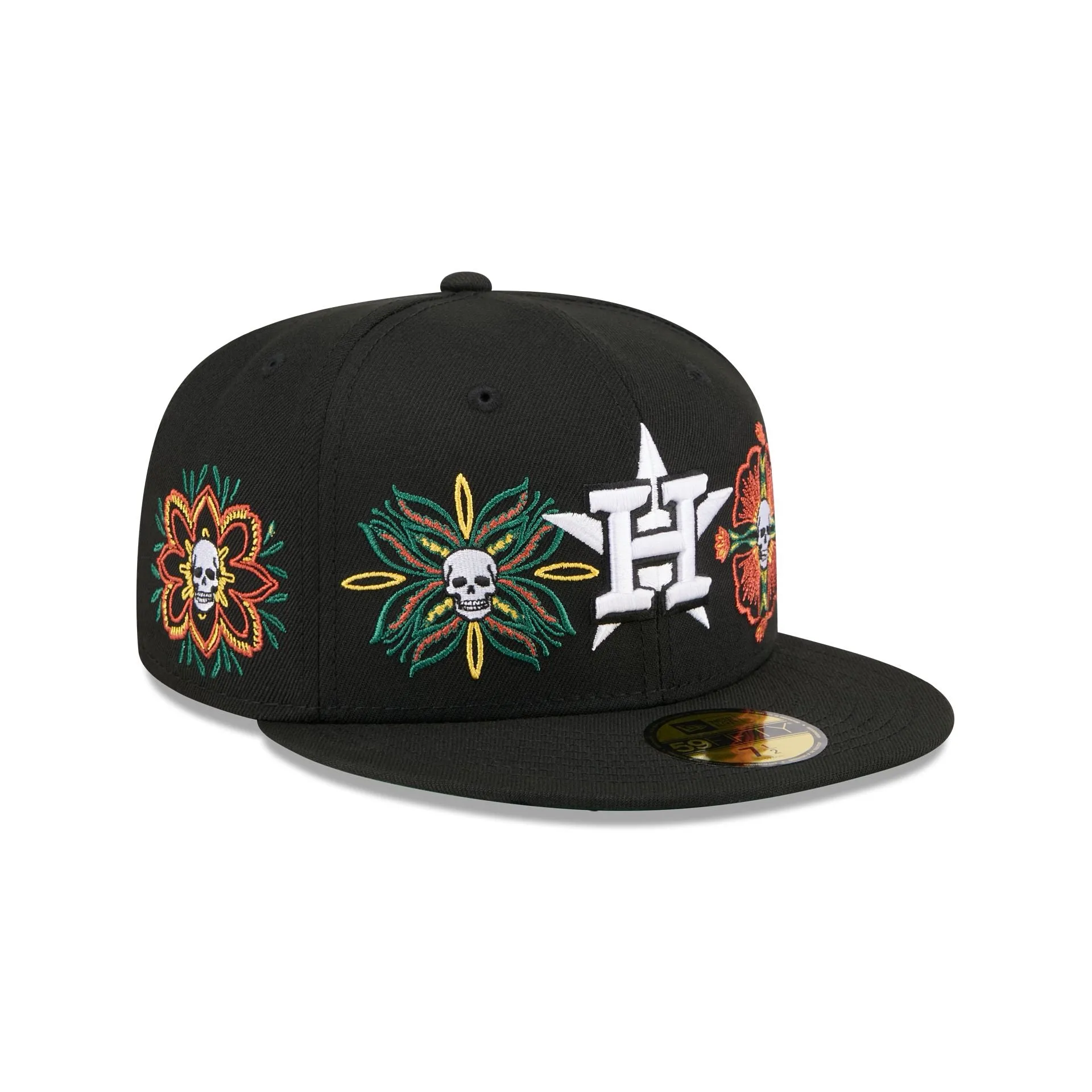 Houston Astros Day of the Dead Skull & Flowers 59FIFTY Fitted Hat sold by New Era