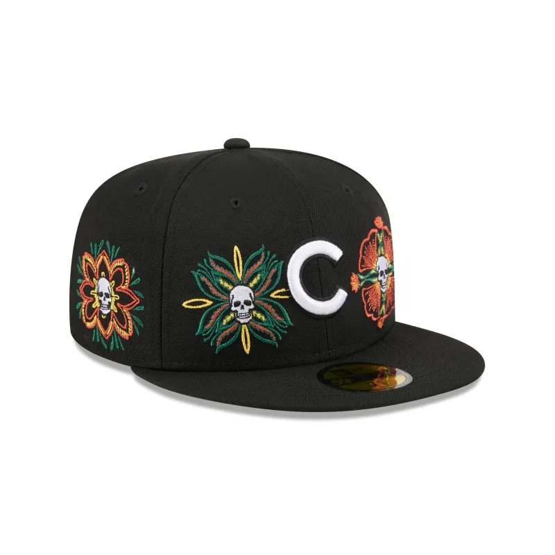 Chicago Cubs Day of the Dead Skull & Flowers 59FIFTY Fitted Hat sold by New Era