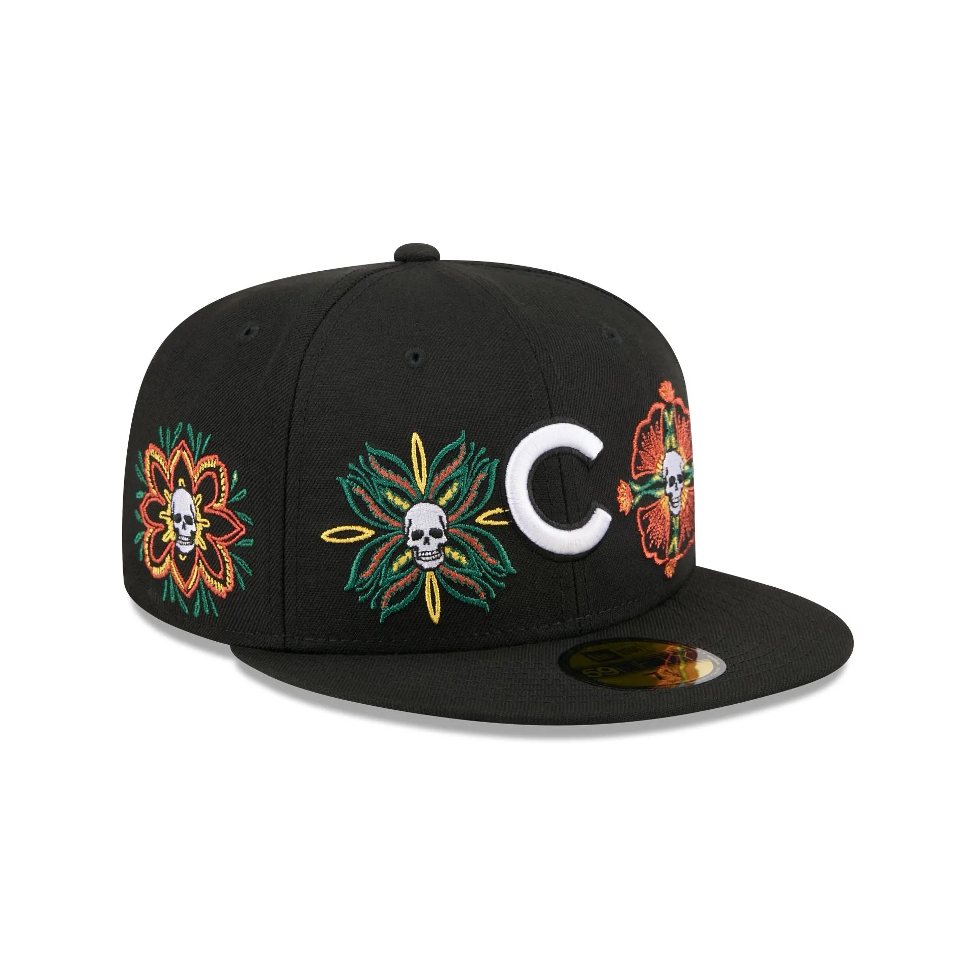 Chicago Cubs Day of the Dead Skull & Flowers 59FIFTY Fitted Hat sold by New Era