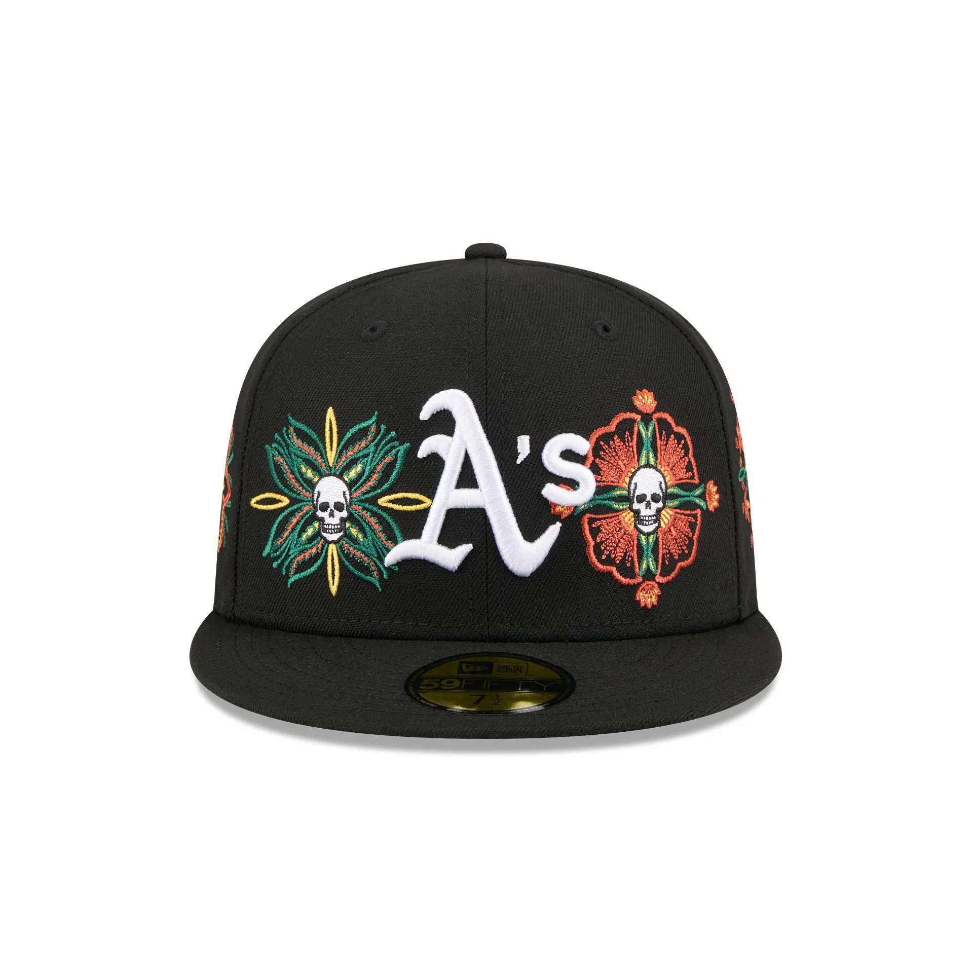 Athletics Day of the Dead Skull & Flowers 59FIFTY Fitted Hat sold by New Era product image thumbnail 2