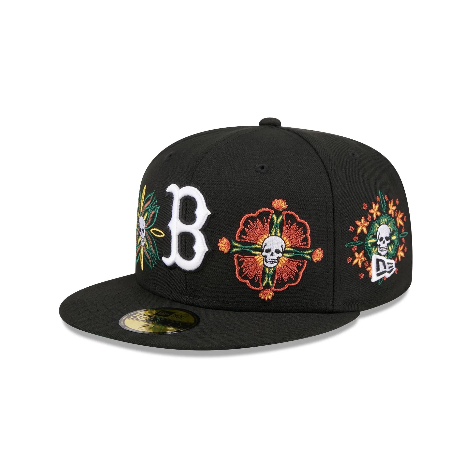 Boston Red Sox Day of the Dead Skull & Flowers 59FIFTY Fitted Hat sold by New Era product image thumbnail 3