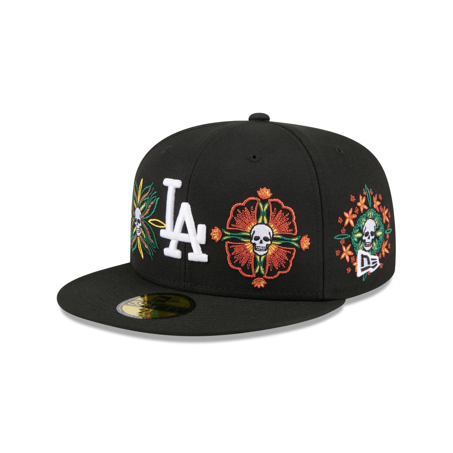 Los Angeles Dodgers Day of the Dead Skull & Flowers 59FIFTY Fitted Hat sold by New Era product image thumbnail 3