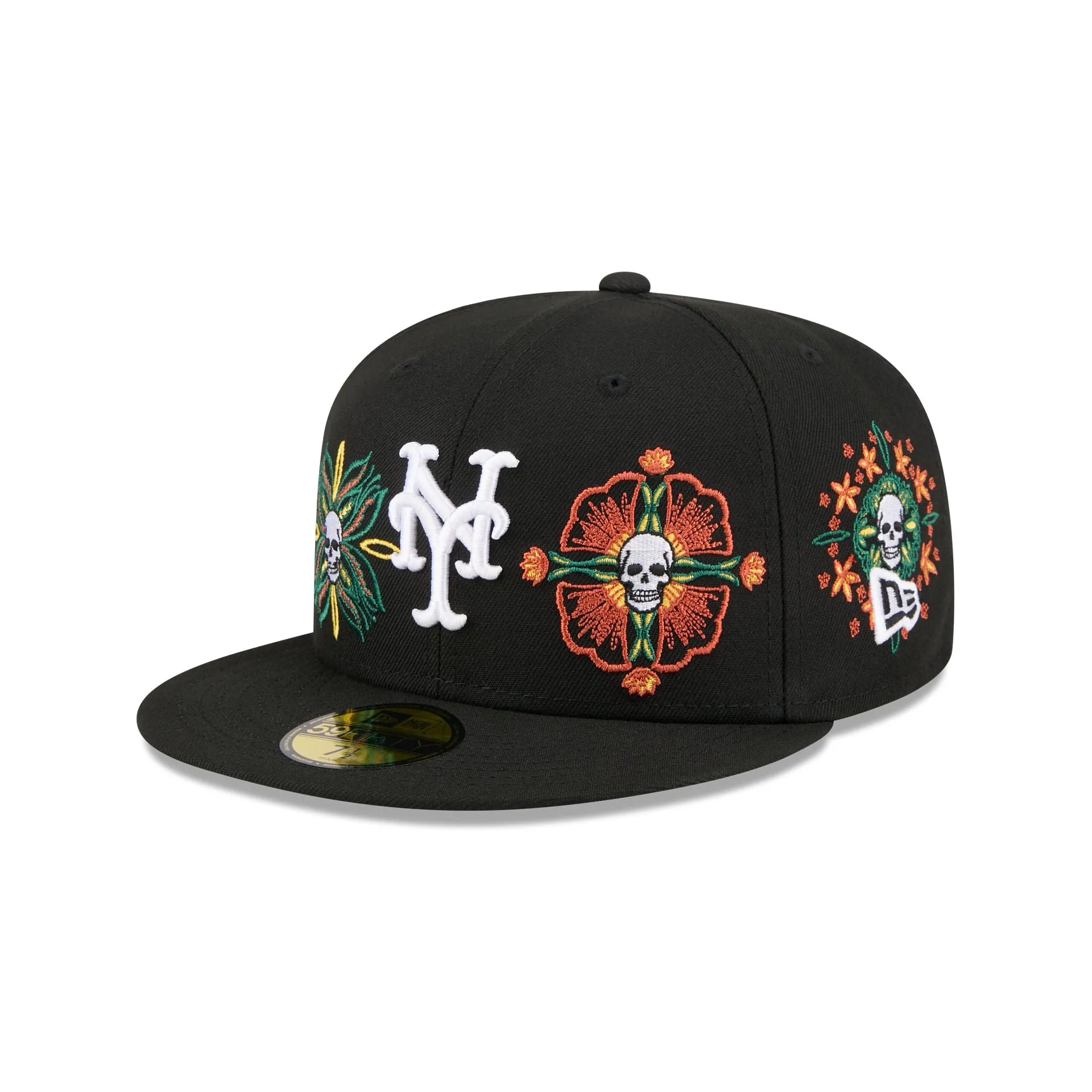 New York Mets Day of the Dead Skull & Flowers 59FIFTY Fitted Hat sold by New Era product image thumbnail 3