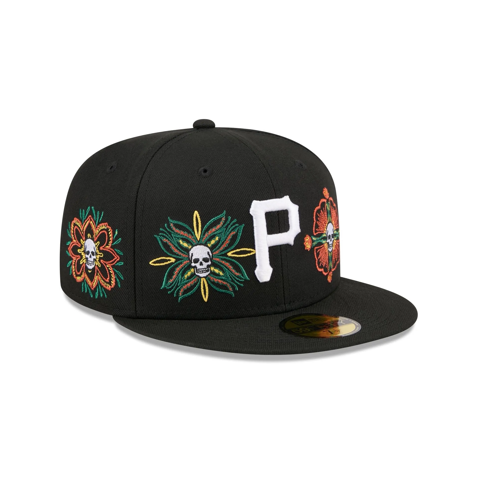 Pittsburgh Pirates Day of the Dead Skull & Flowers 59FIFTY Fitted Hat sold by New Era