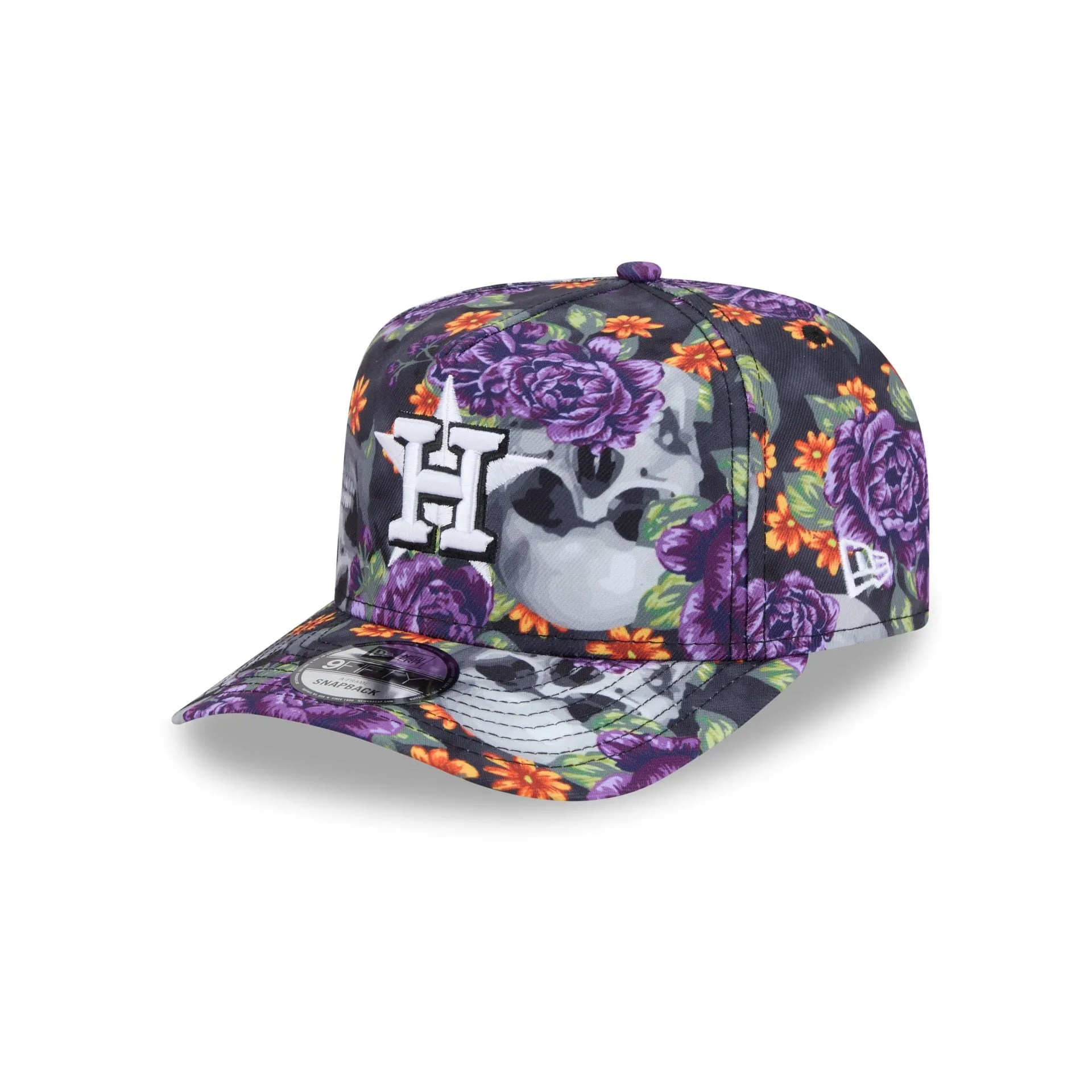Houston Astros Day of the Dead Skull & Roses 9FIFTY A-Frame Snapback sold by New Era