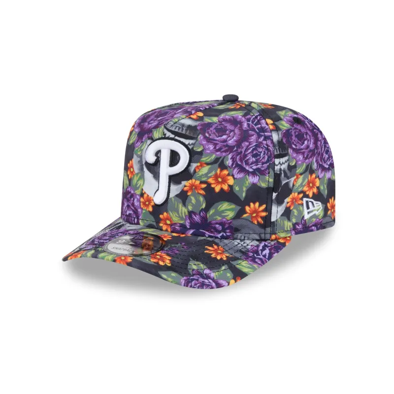 Philadelphia Phillies Day of the Dead Skull & Roses 9FIFTY A-Frame Snapback made by New Era