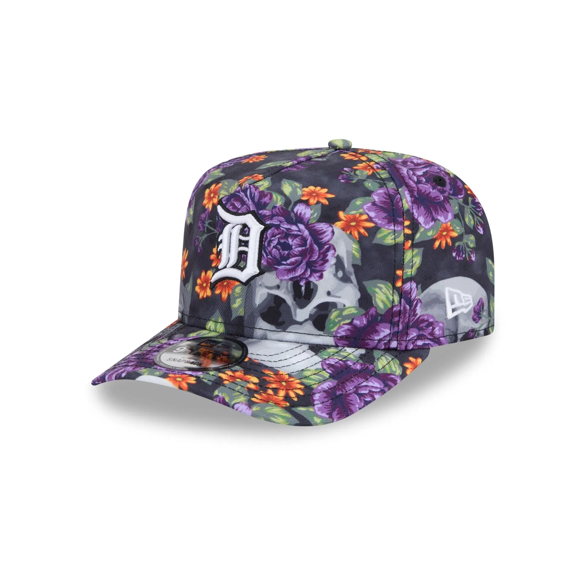 Detroit Tigers Day of the Dead Skull & Roses 9FIFTY A-Frame Snapback sold by New Era