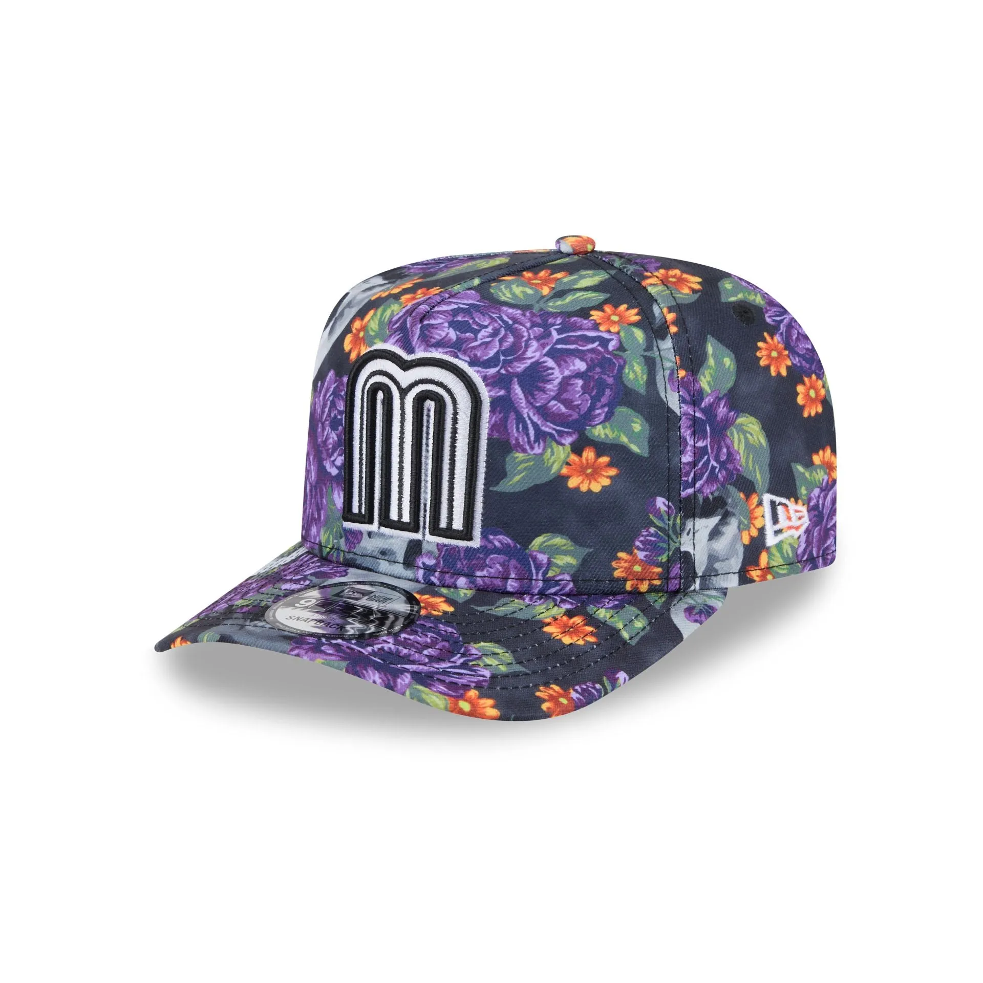 Mexico Baseball Day of the Dead Skull & Roses 9FIFTY A-Frame Snapback sold by New Era