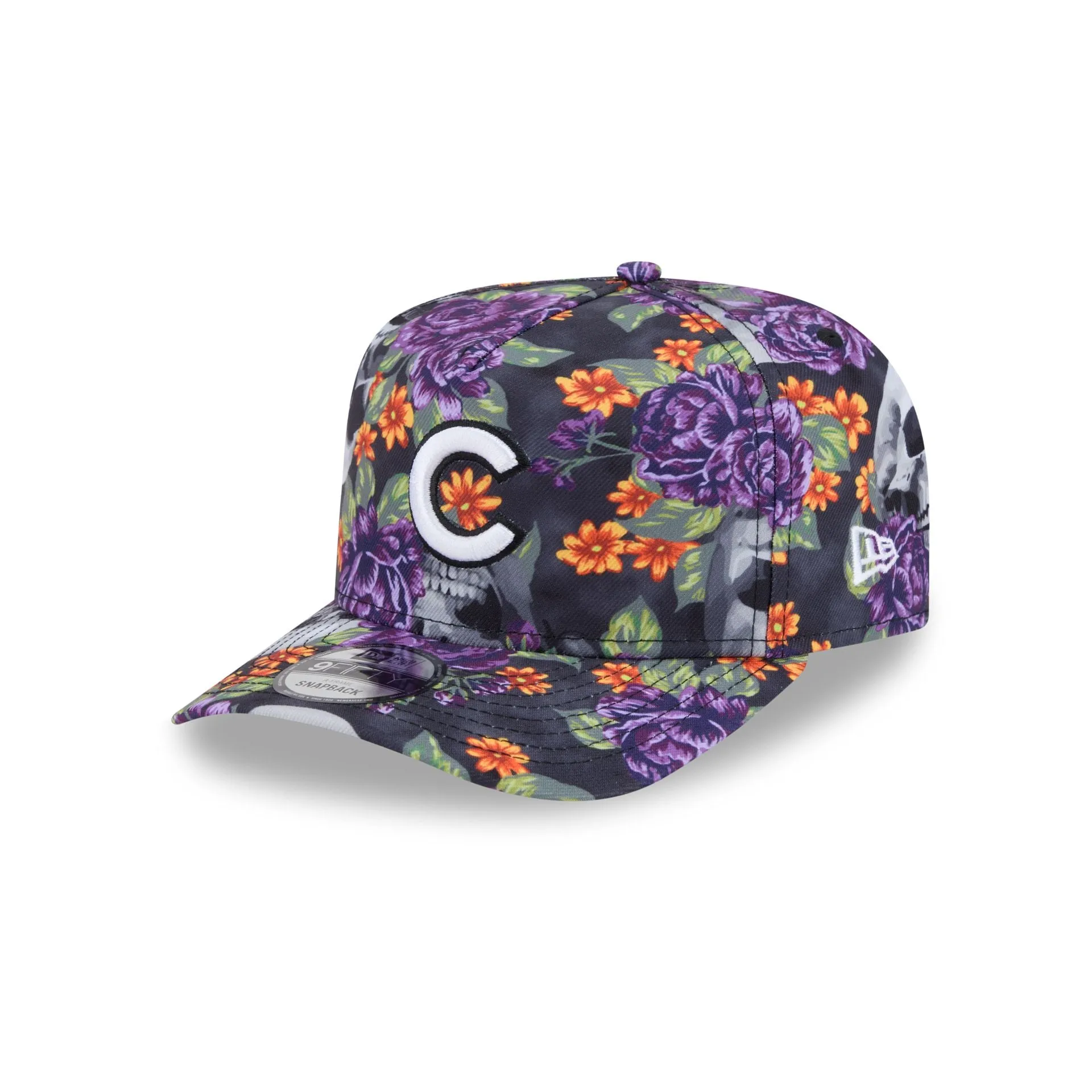 Chicago Cubs Day of the Dead Skull & Roses 9FIFTY A-Frame Snapback sold by New Era