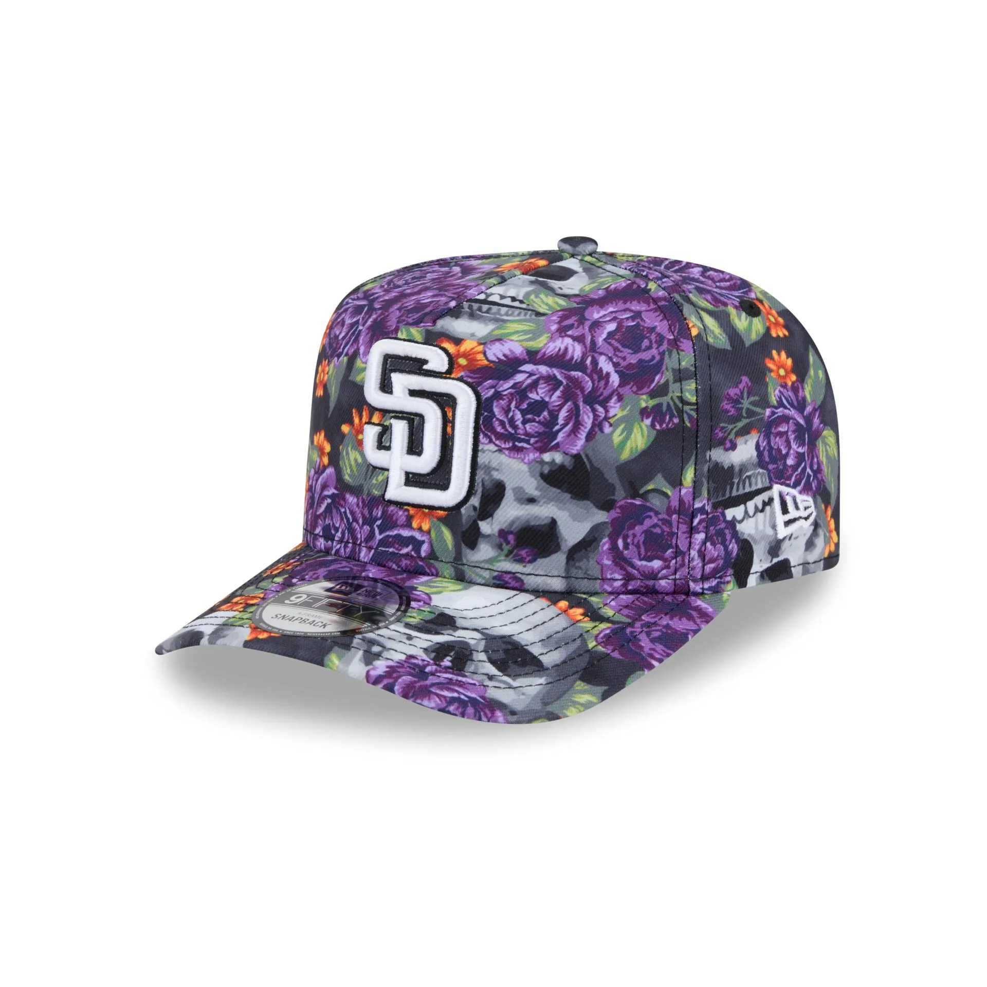 San Diego Padres Day of the Dead Skull & Roses 9FIFTY A-Frame Snapback sold by New Era