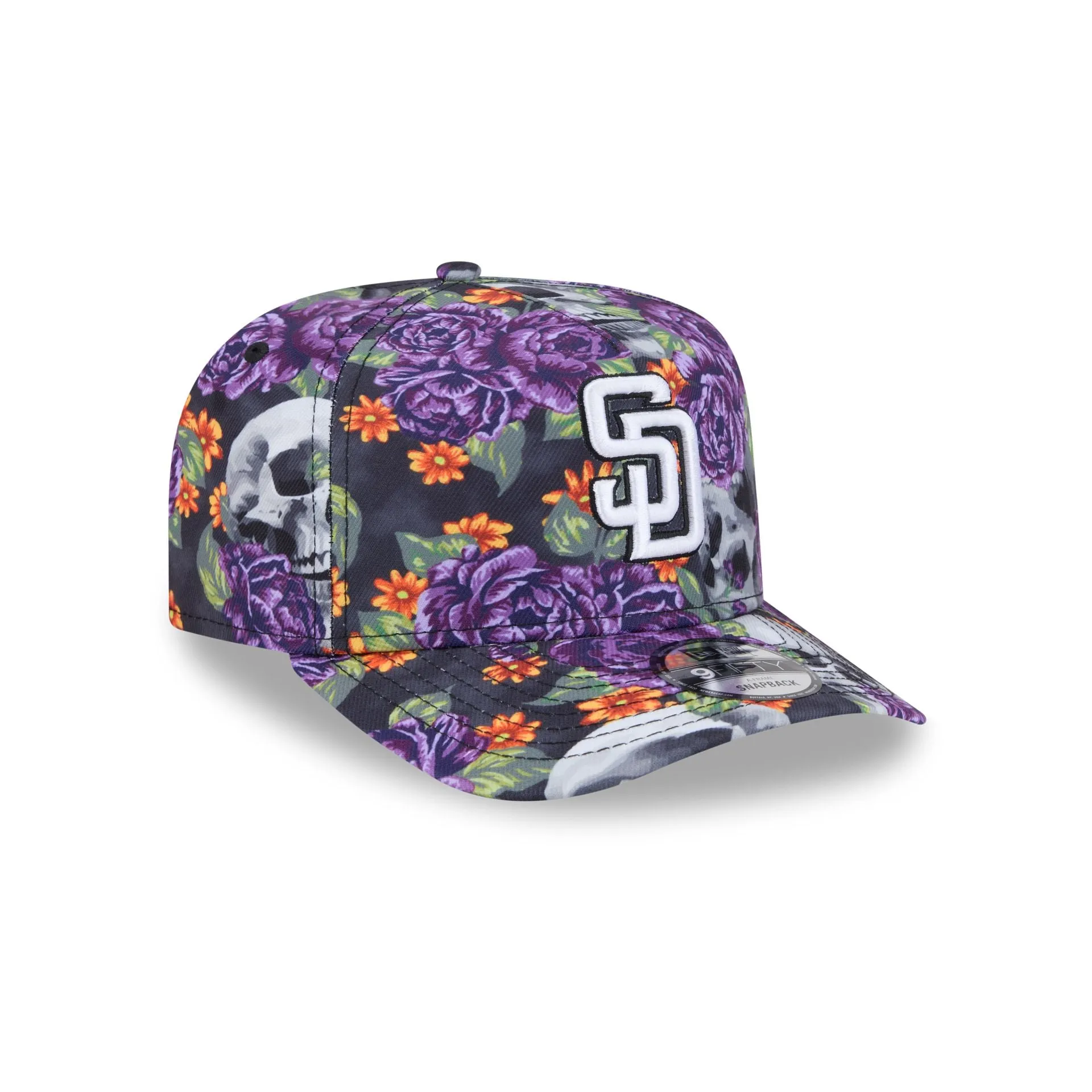 San Diego Padres Day of the Dead Skull & Roses 9FIFTY A-Frame Snapback sold by New Era product image thumbnail 3
