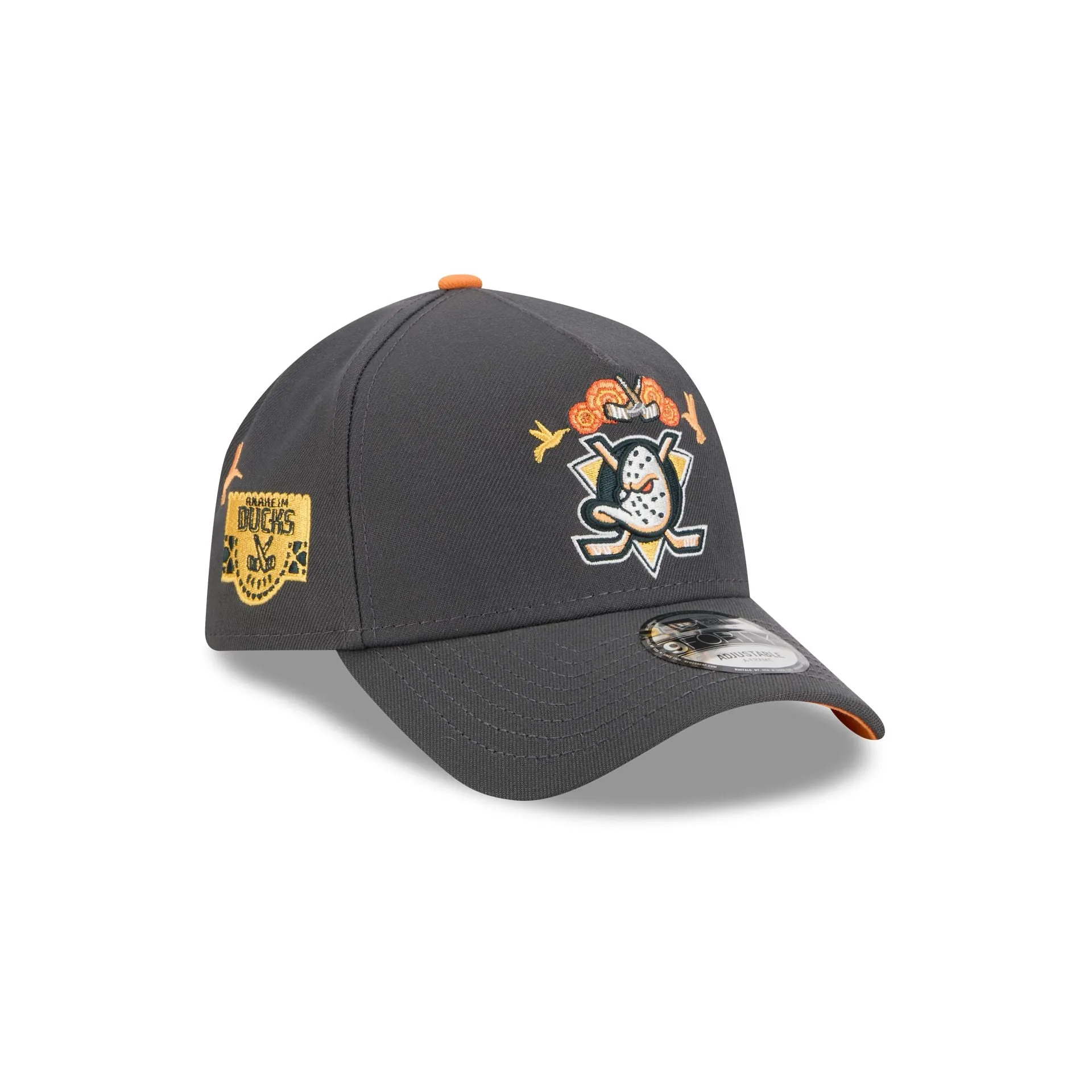 Anaheim Ducks Day of the Dead Graphite 9FORTY A-Frame Snapback Hat sold by New Era