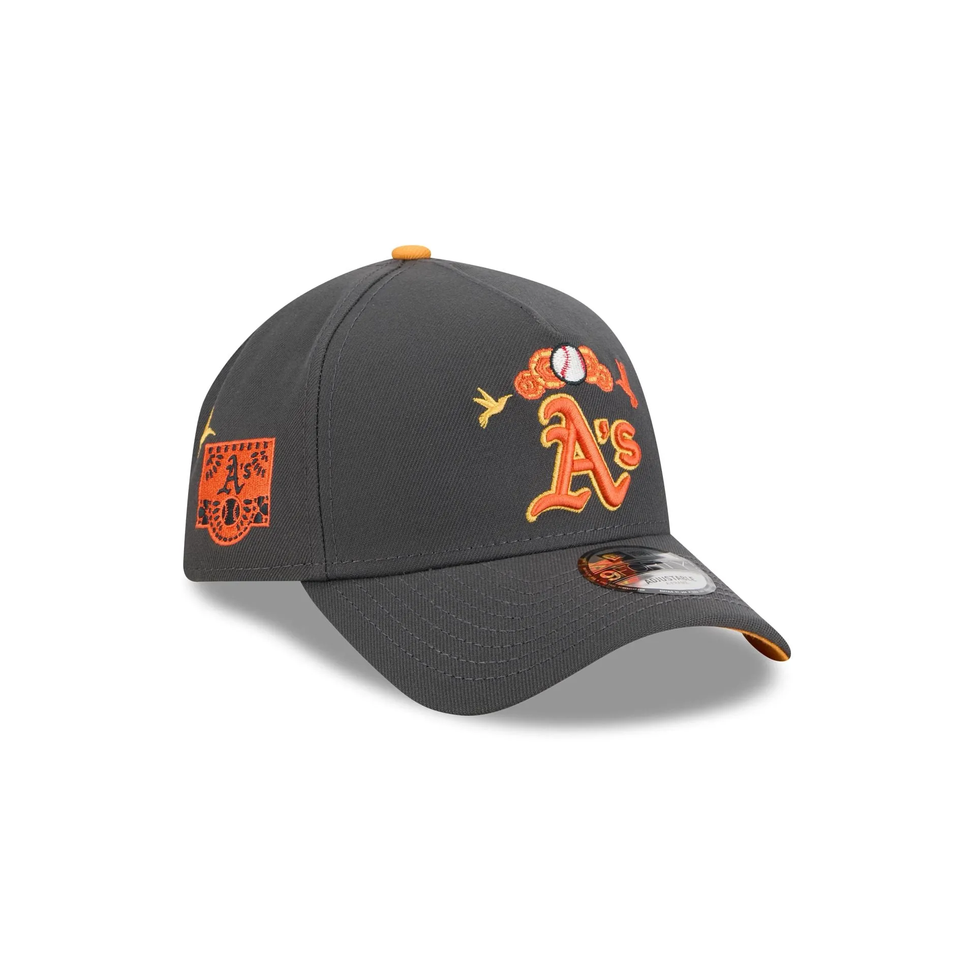 Athletics Day of the Dead Graphite 9FORTY A-Frame Snapback Hat sold by New Era