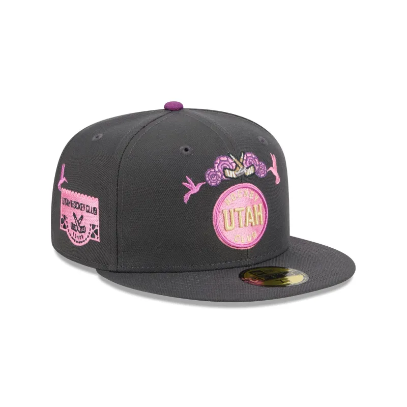 Utah Hockey Club Day of the Dead Graphite 59FIFTY Fitted Hat sold by New Era