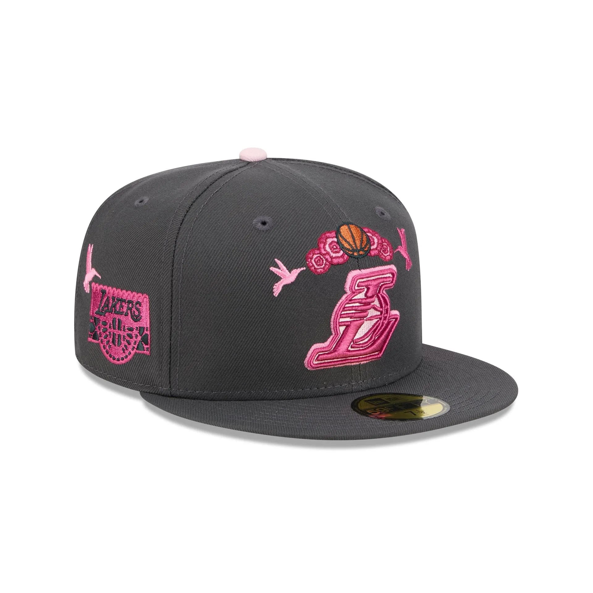 Los Angeles Lakers Day of the Dead Graphite 59FIFTY Fitted Hat sold by New Era