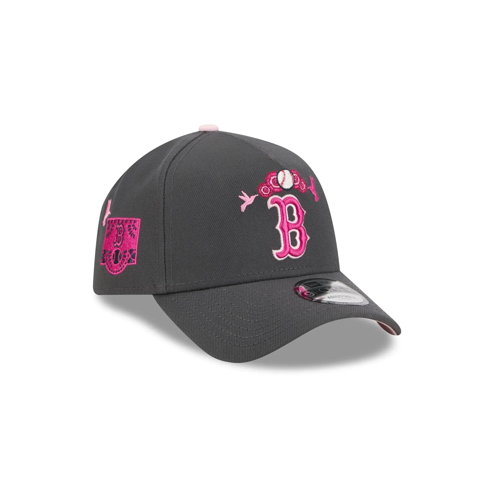 Boston Red Sox Day of the Dead Graphite 9FORTY A-Frame Snapback Hat sold by New Era