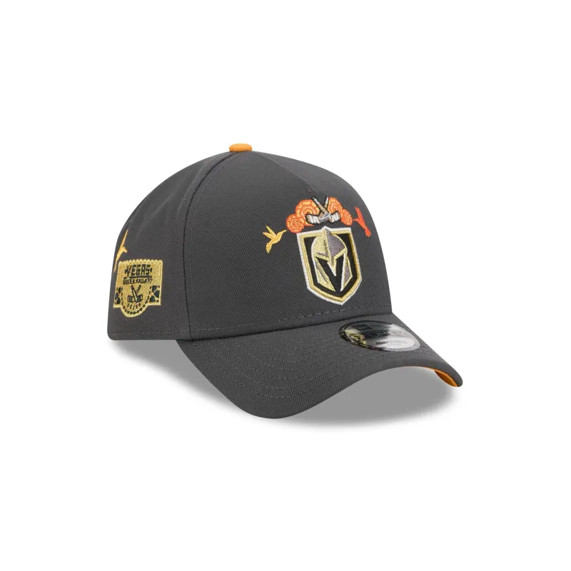 Vegas Golden Knights Day of the Dead Graphite 9FORTY A-Frame Snapback Hat made by New Era