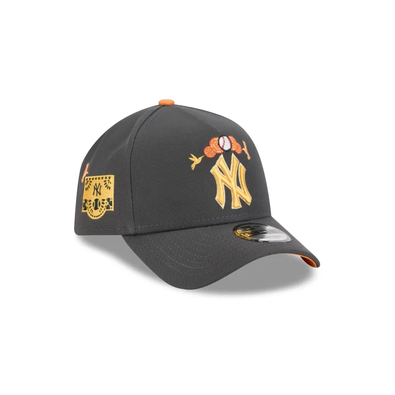 New York Yankees Day of the Dead Graphite 9FORTY A-Frame Snapback Hat made by New Era
