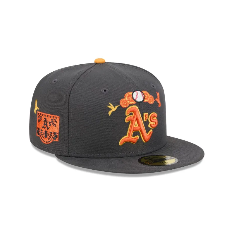 Athletics Day of the Dead Graphite 59FIFTY Fitted Hat sold by New Era