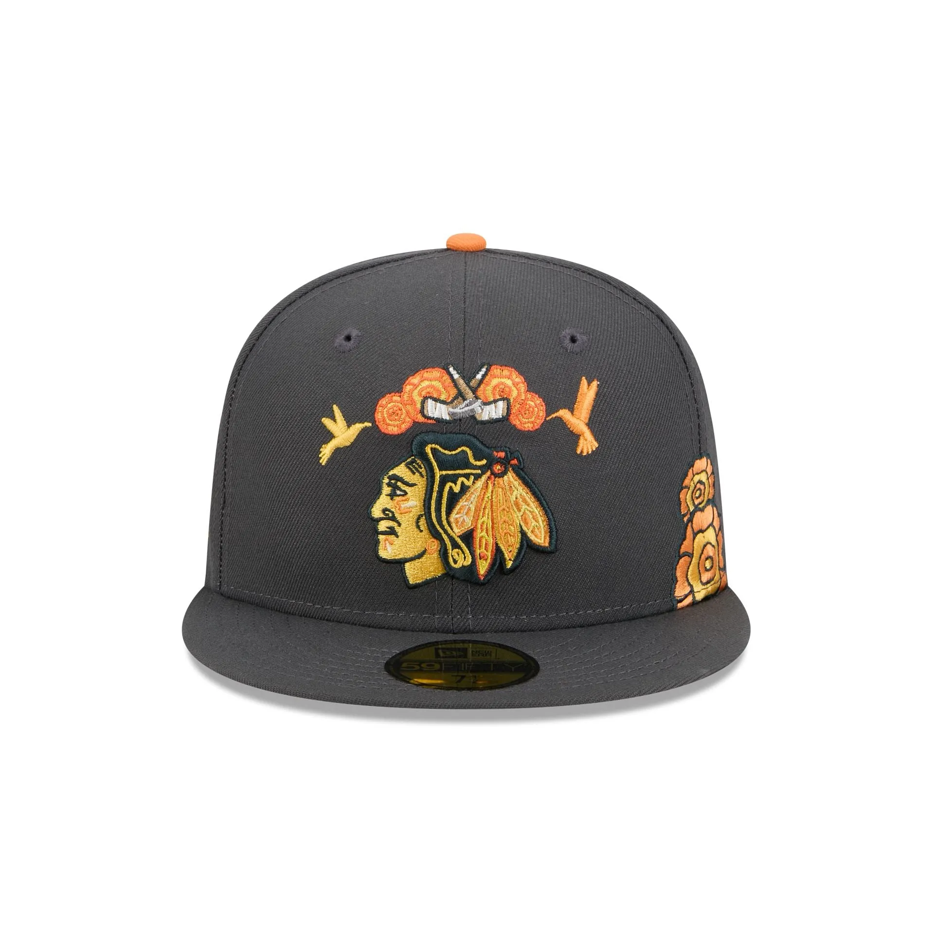 Chicago Blackhawks Day of the Dead Graphite 59FIFTY Fitted Hat sold by New Era product image thumbnail 2