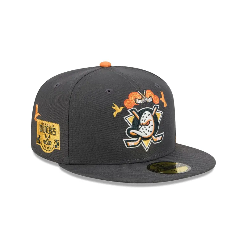 Anaheim Ducks Day of the Dead Graphite 59FIFTY Fitted Hat sold by New Era