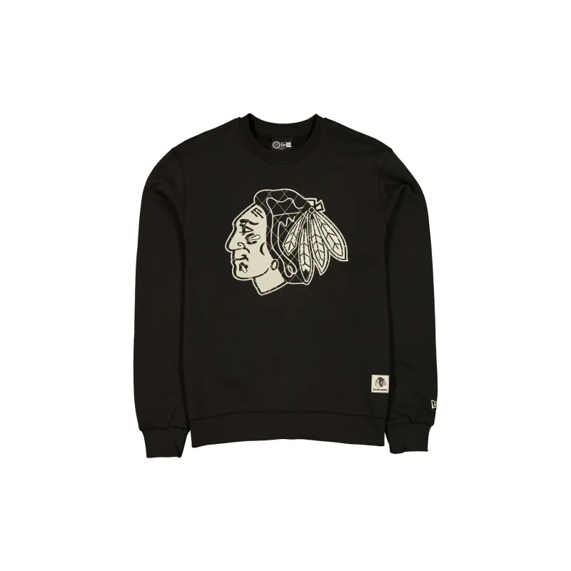 Chicago Blackhawks Quilted Crewneck sold by New Era