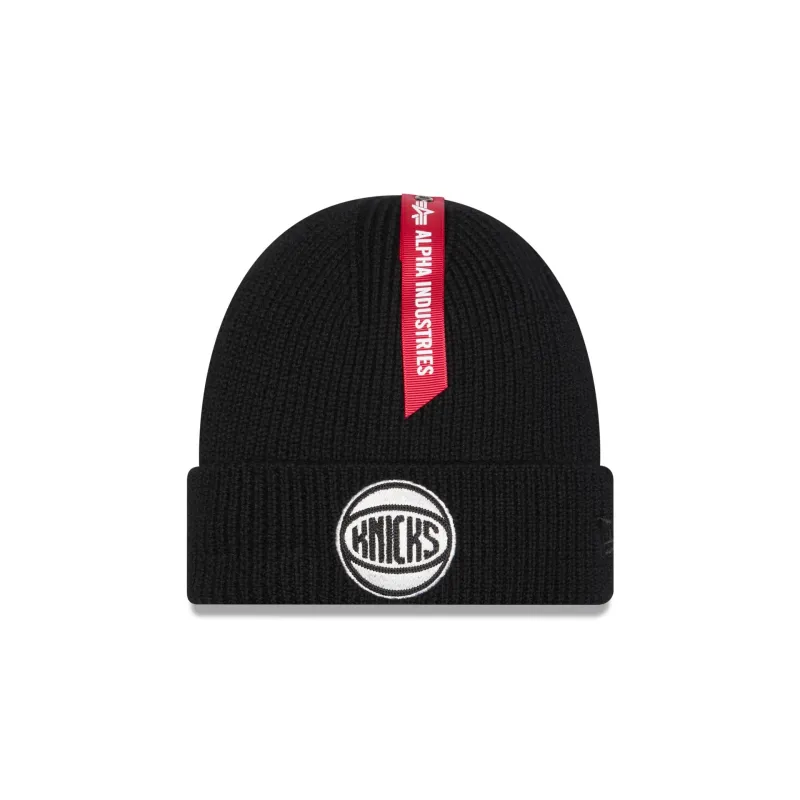 Alpha Industries x New York Knicks Black Cuff Knit Hat sold by New Era