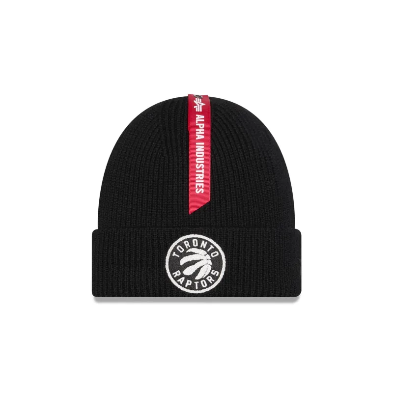 Alpha Industries x Toronto Raptors Black Cuff Knit Hat sold by New Era