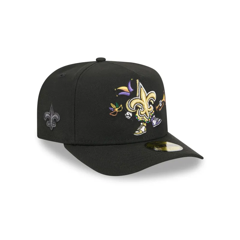 New Orleans Saints Cartoon 59FIFTY A-Frame Fitted Hat made by New Era