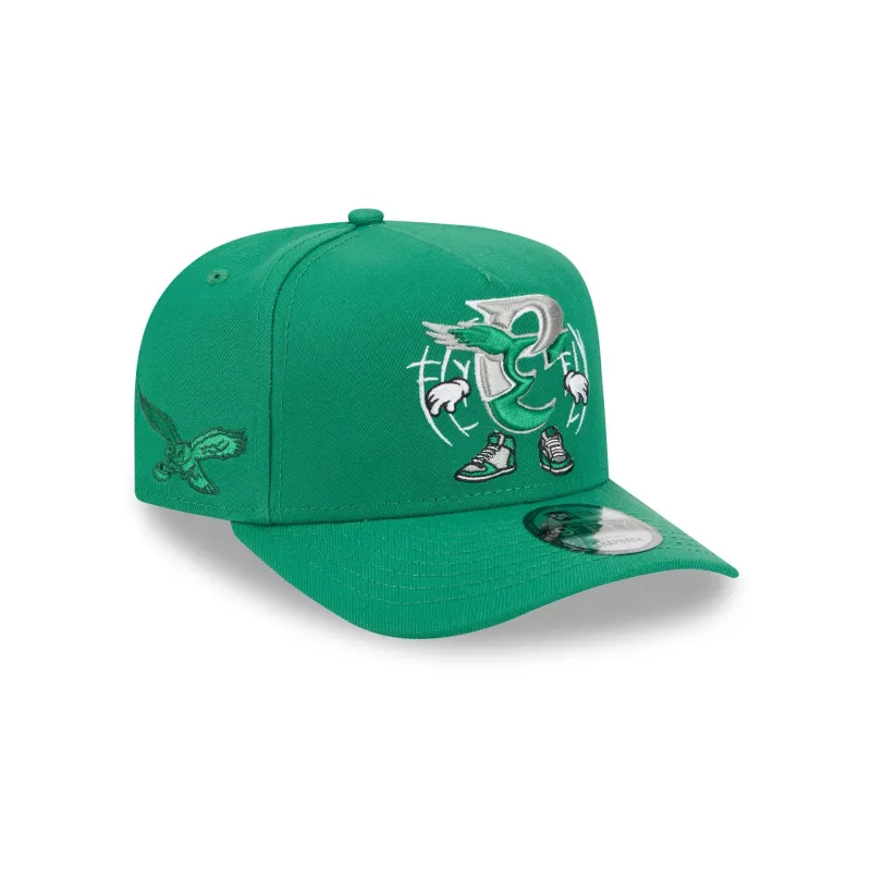 Philadelphia Eagles Cartoon 9FIFTY A-Frame Snapback Hat made by New Era