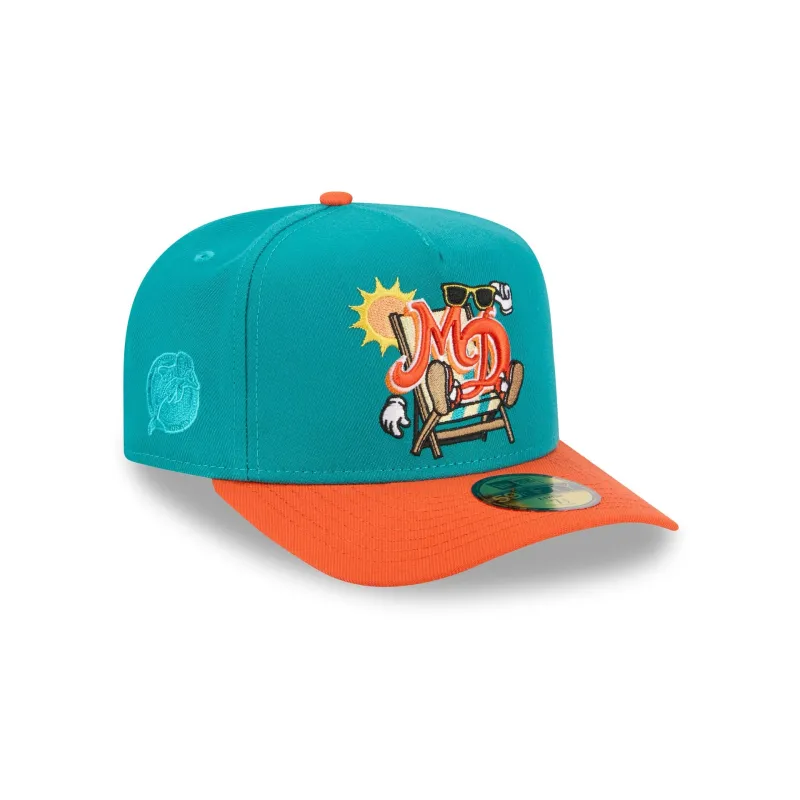 Miami Dolphins Cartoon 59FIFTY A-Frame Fitted Hat sold by New Era