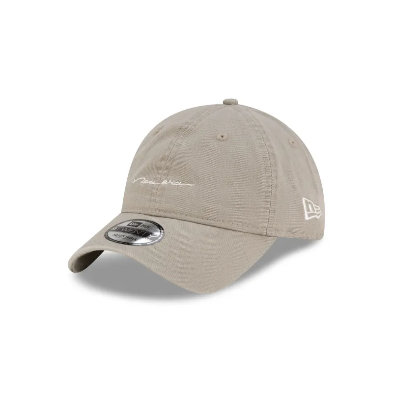 New Era Cap Handwritten Tan 9TWENTY Adjustable Hat sold by New Era
