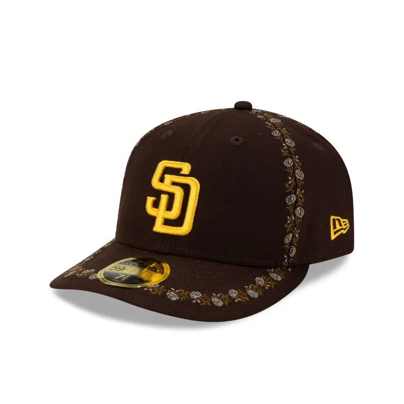 San Diego Padres Rose Emblem Low Profile 59FIFTY Fitted Hat sold by New Era