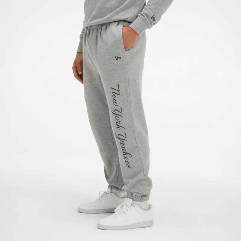New York Yankees Relaxed Heather Gray Fleece Pants sold by New Era