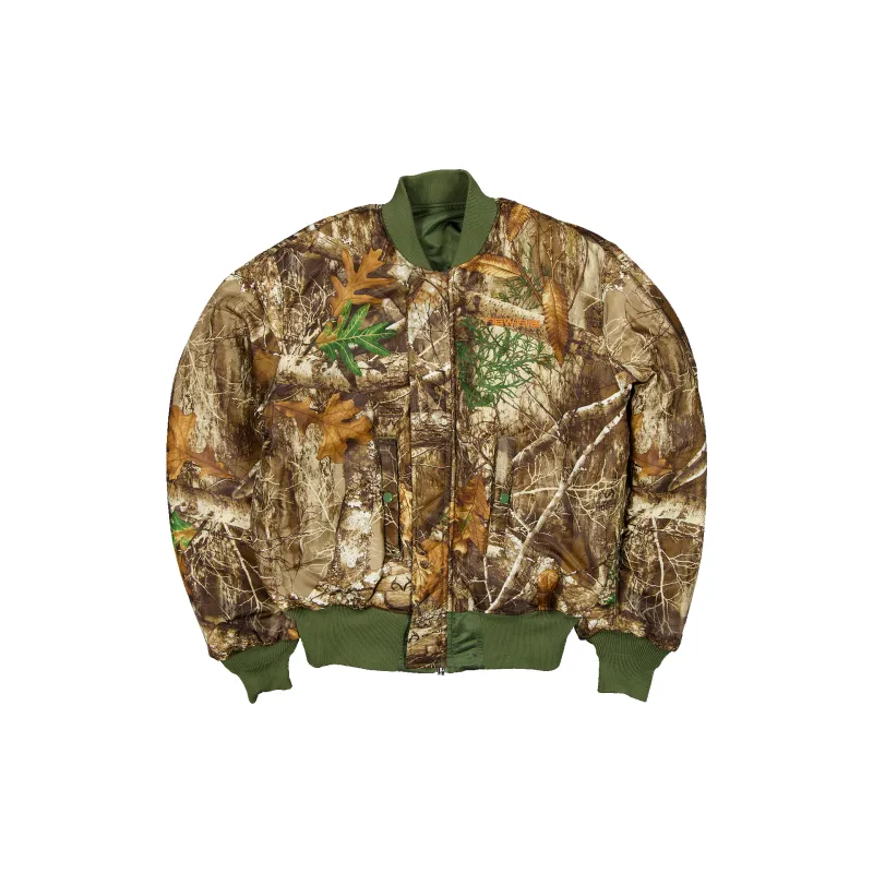New Era Branded x Realtree® Alpha Industries New Olive Bomber Jacket sold by New Era
