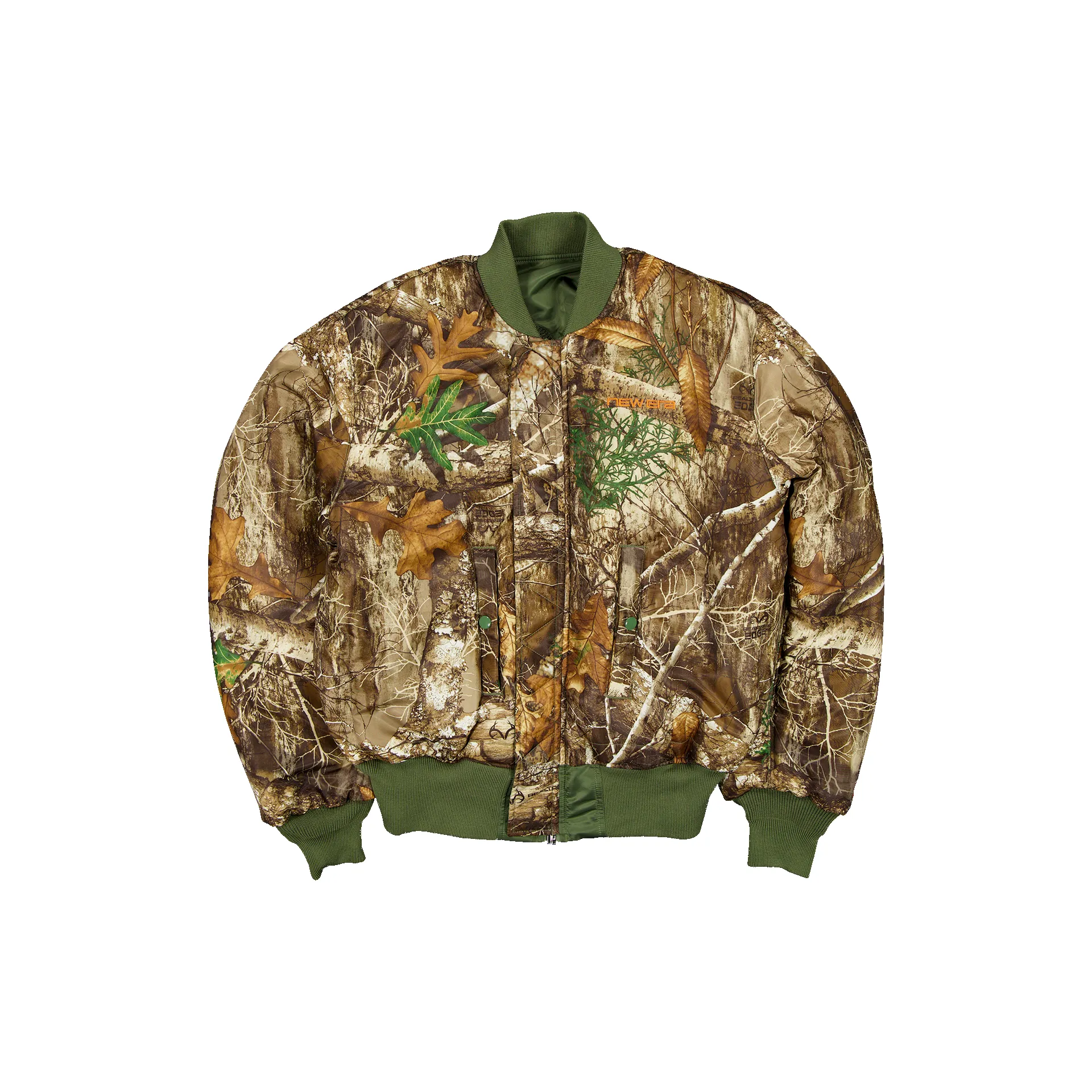 New Era Branded x Realtree® Alpha Industries New Olive Bomber Jacket sold by New Era