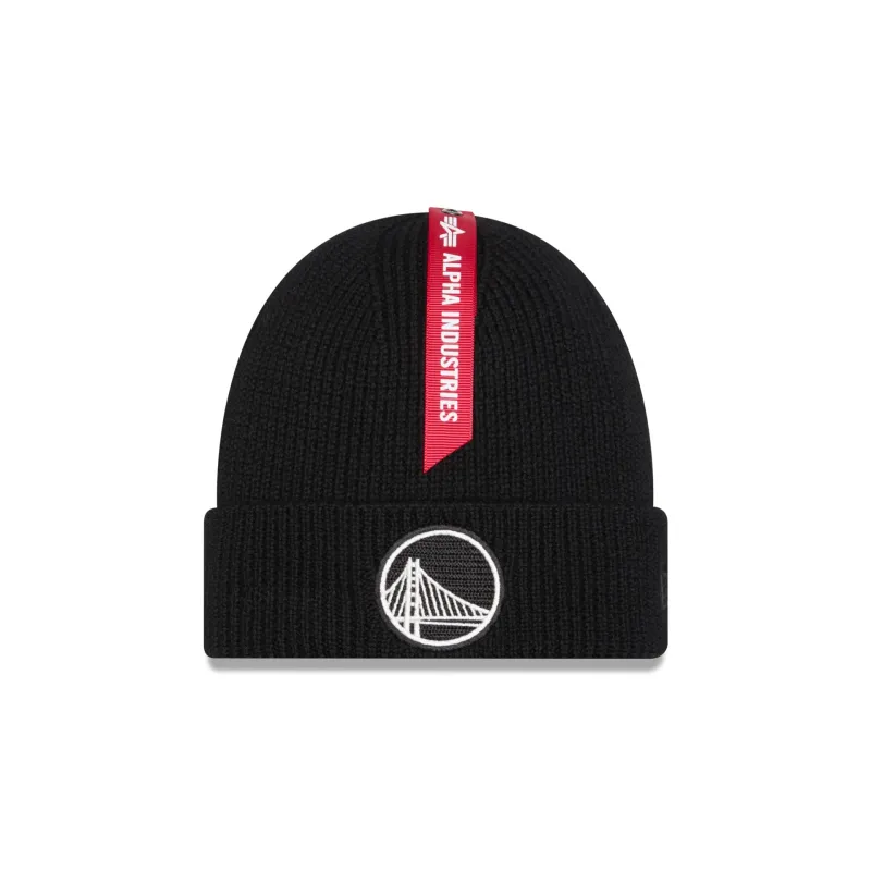 Alpha Industries x Golden State Warriors Black Cuff Knit Hat sold by New Era
