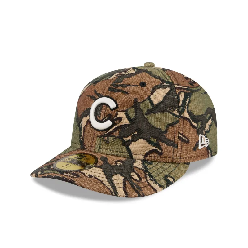Chicago Cubs Three Looms Jacquard Camo 59FIFTY Fitted Hat sold by New Era