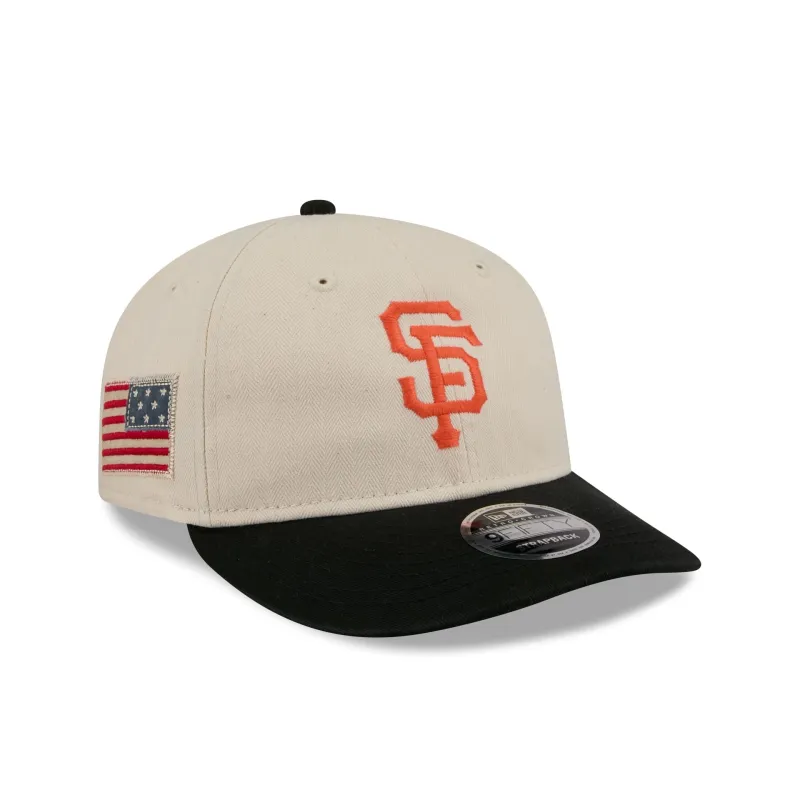 San Francisco Giants Three Looms Americana Herringbone Retro Crown 9FIFTY Adjustable Hat sold by New Era