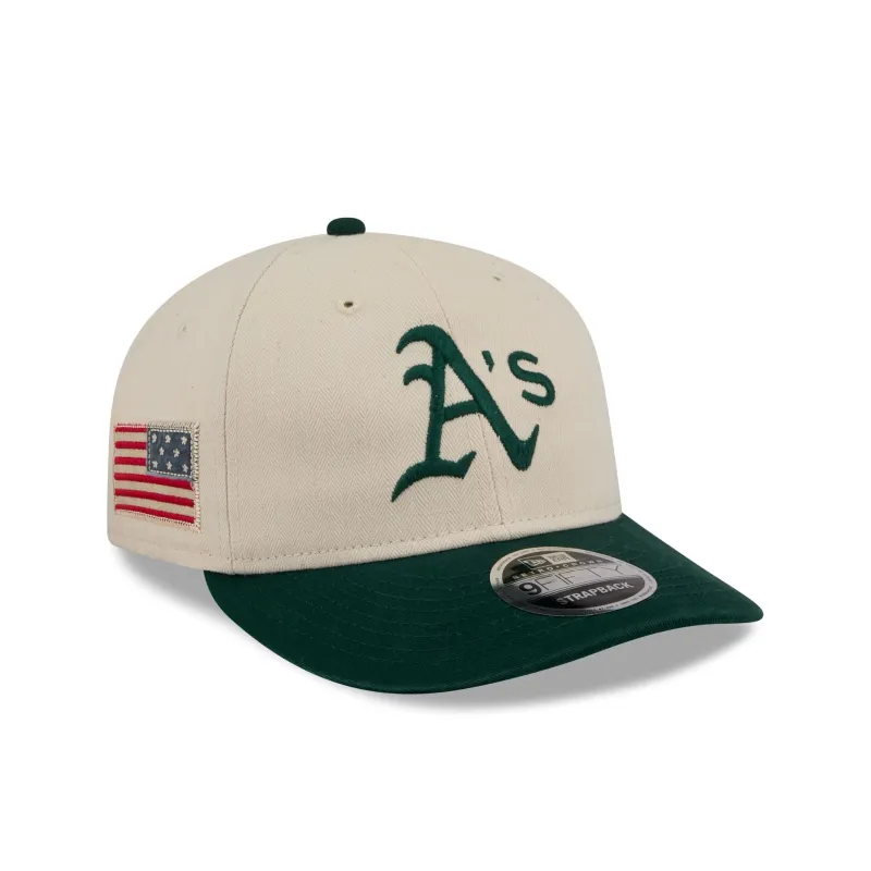 Athletics Three Looms Americana Herringbone Retro Crown 9FIFTY Adjustable Hat sold by New Era
