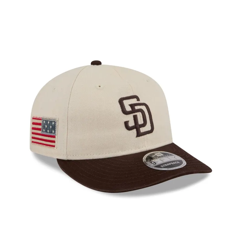 San Diego Padres Three Looms Americana Herringbone Retro Crown 9FIFTY Adjustable Hat sold by New Era