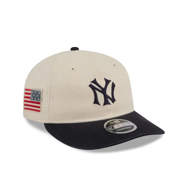 New York Yankees Three Looms Americana Herringbone Retro Crown 9FIFTY Adjustable Hat sold by New Era