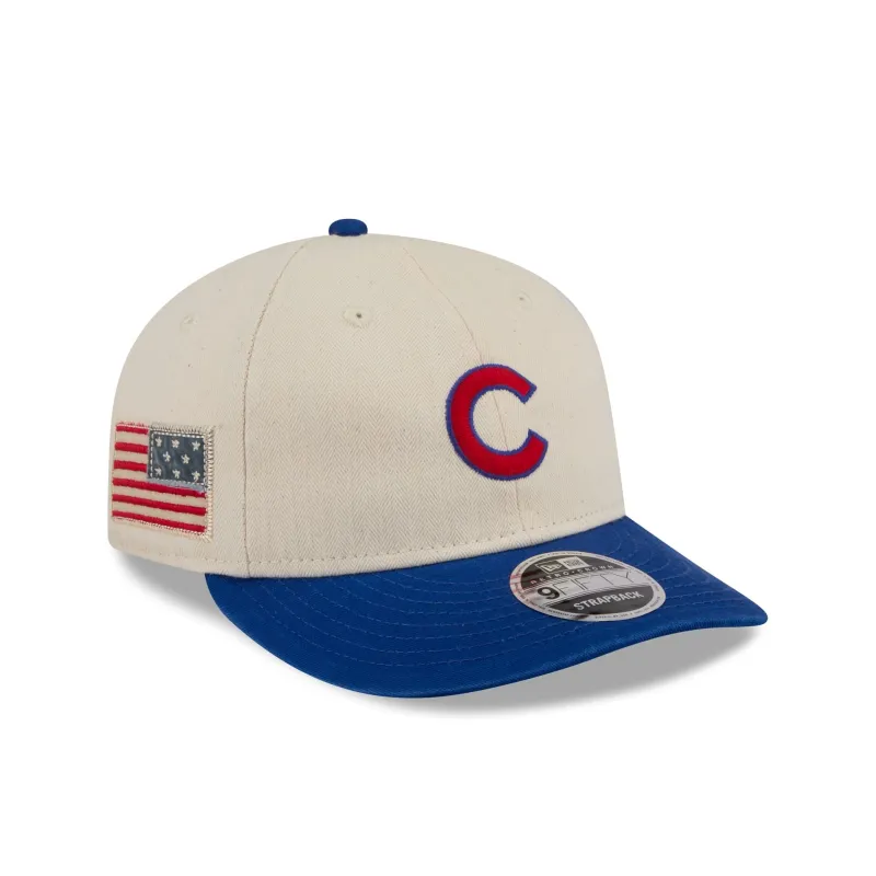 Chicago Cubs Three Looms Americana Herringbone Retro Crown 9FIFTY Adjustable Hat sold by New Era