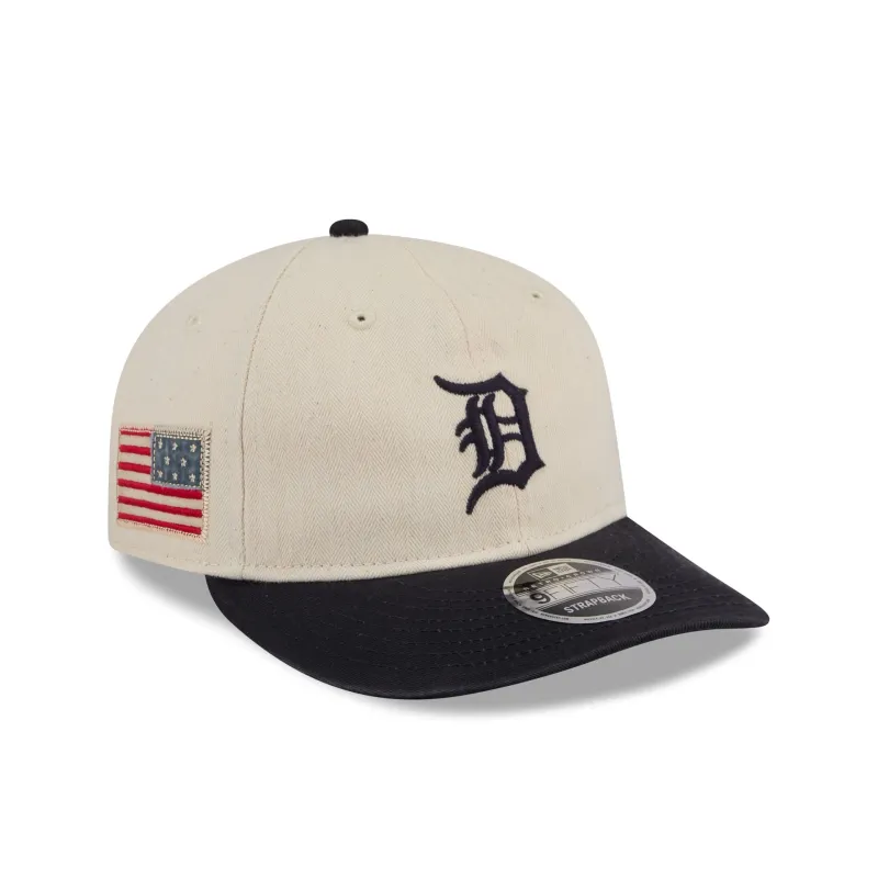 Detroit Tigers Three Looms Americana Herringbone Retro Crown 9FIFTY Adjustable Hat sold by New Era
