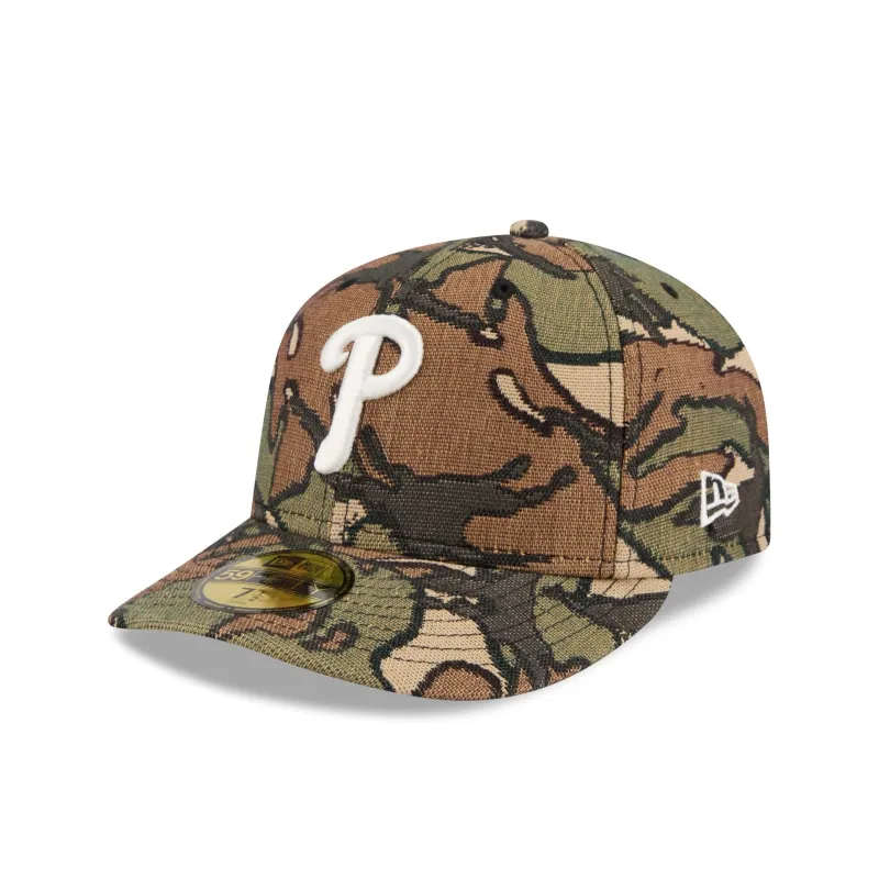 Philadelphia Phillies Three Looms Jacquard Camo 59FIFTY Fitted Hat sold by New Era